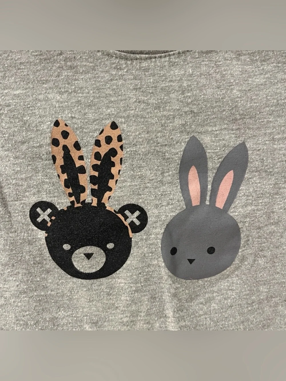 Huxbaby unisex short sleeve bunny and bear graphic tee